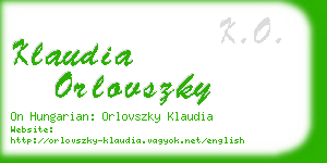 klaudia orlovszky business card